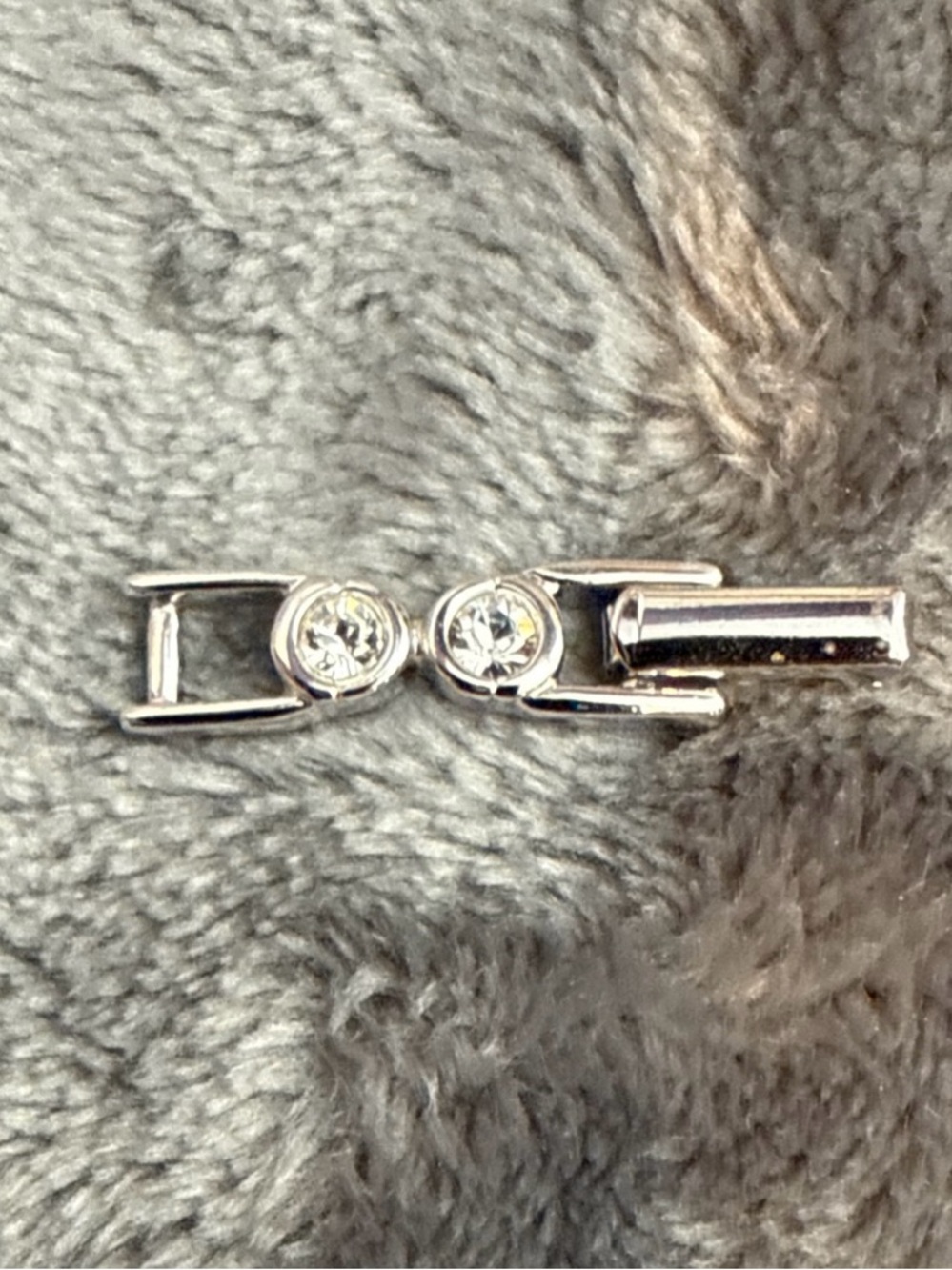 Swarovski Extender~Rhodium Plated~Clear Bezel Crystals~Box Closure~New